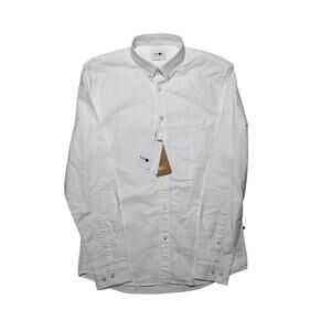 NN07 Sixten White Cotton Oxford Shirt Size Small 100%‎ Cotton NWOT